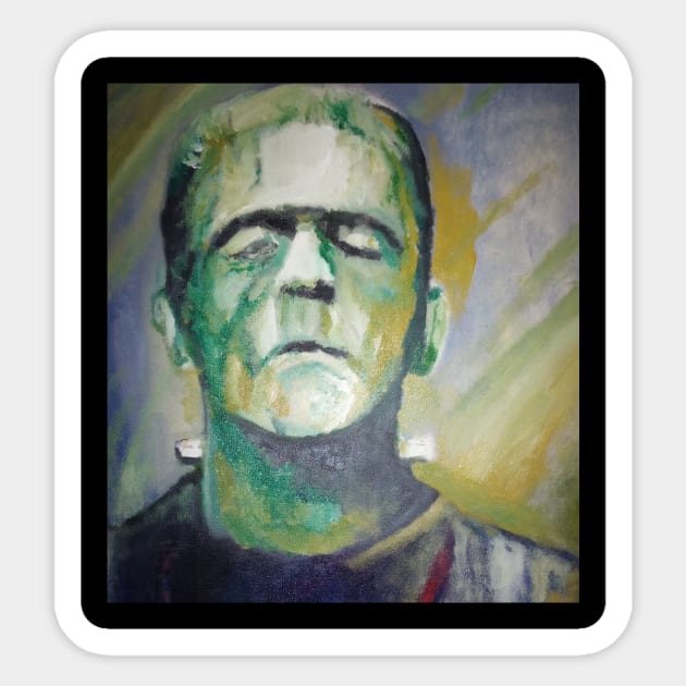 Frankenstein Sticker by Mike Nesloney Art